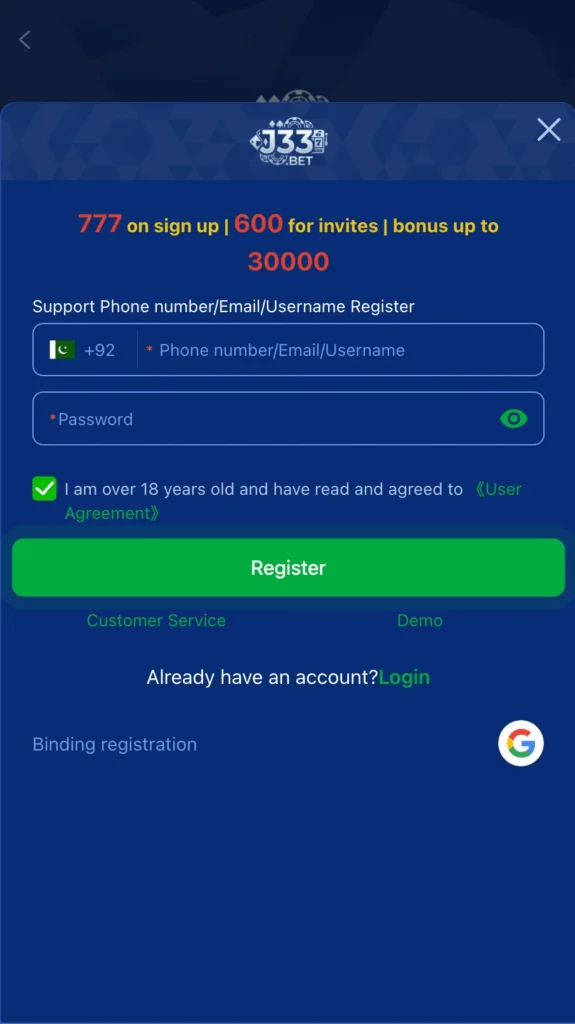 J33Bet Game free download