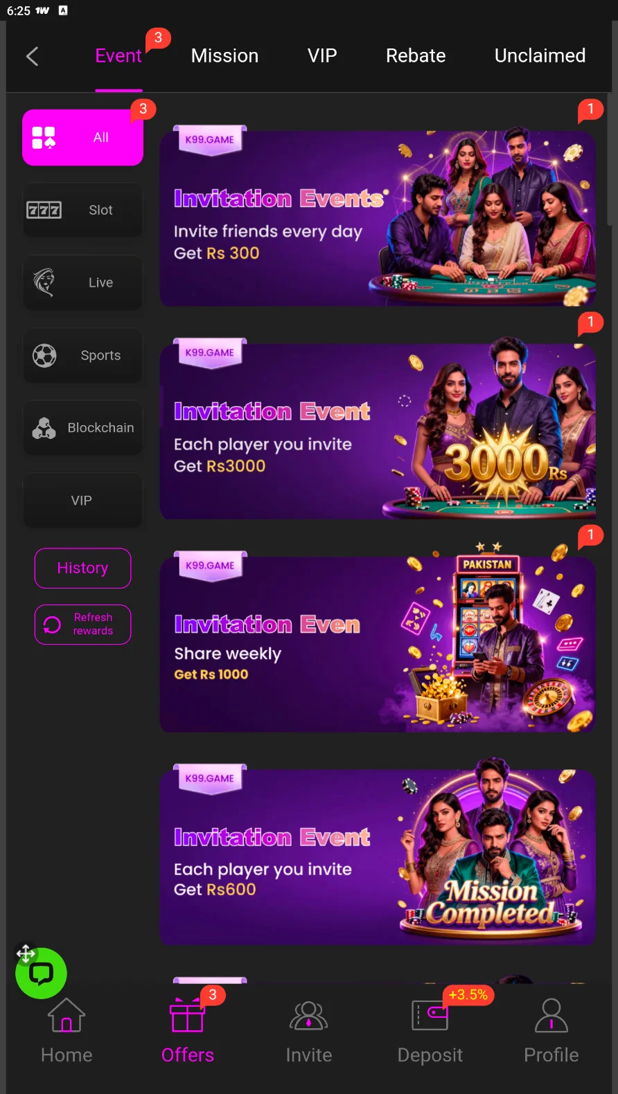 K99 Game Bonus: win up to 10000 PKR