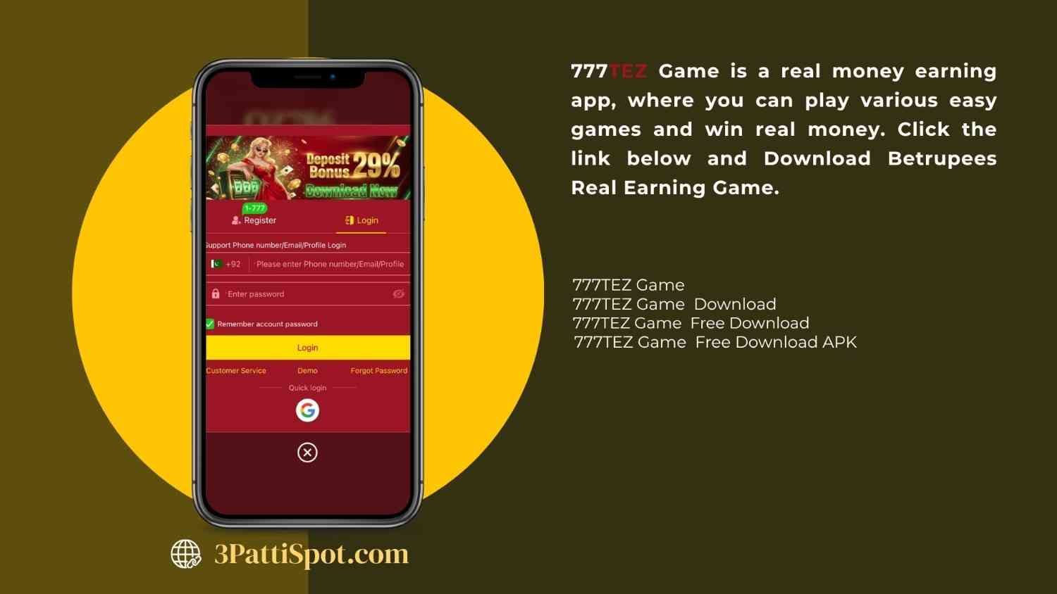 777TEZ Game free APK download and Install